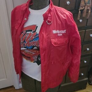 Vintage 90's Motorcraft Racing Red Nylon Jacket Mens Size LARGE